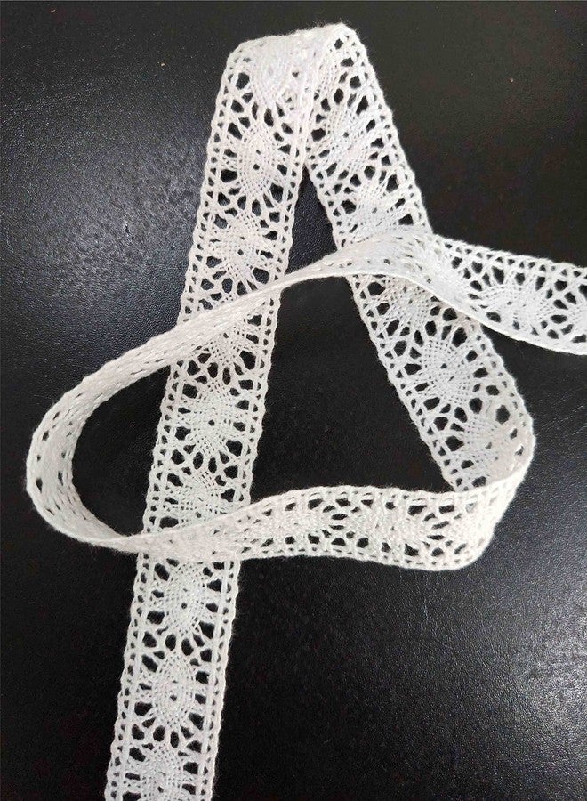 Mezin Cotton Eye-1 GPO Lace Border for Dress, Kurtis, Dupatta, Bag, Craft and Decorations (9 Mtr, White) - Image 1